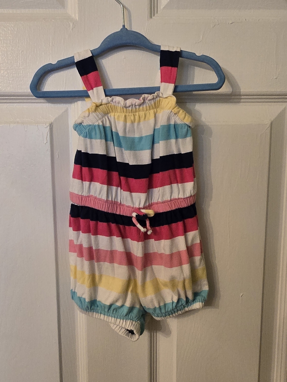 GAP Girls' Striped Sleeveless Romper - Pink, Blue, Yellow, Navy, White